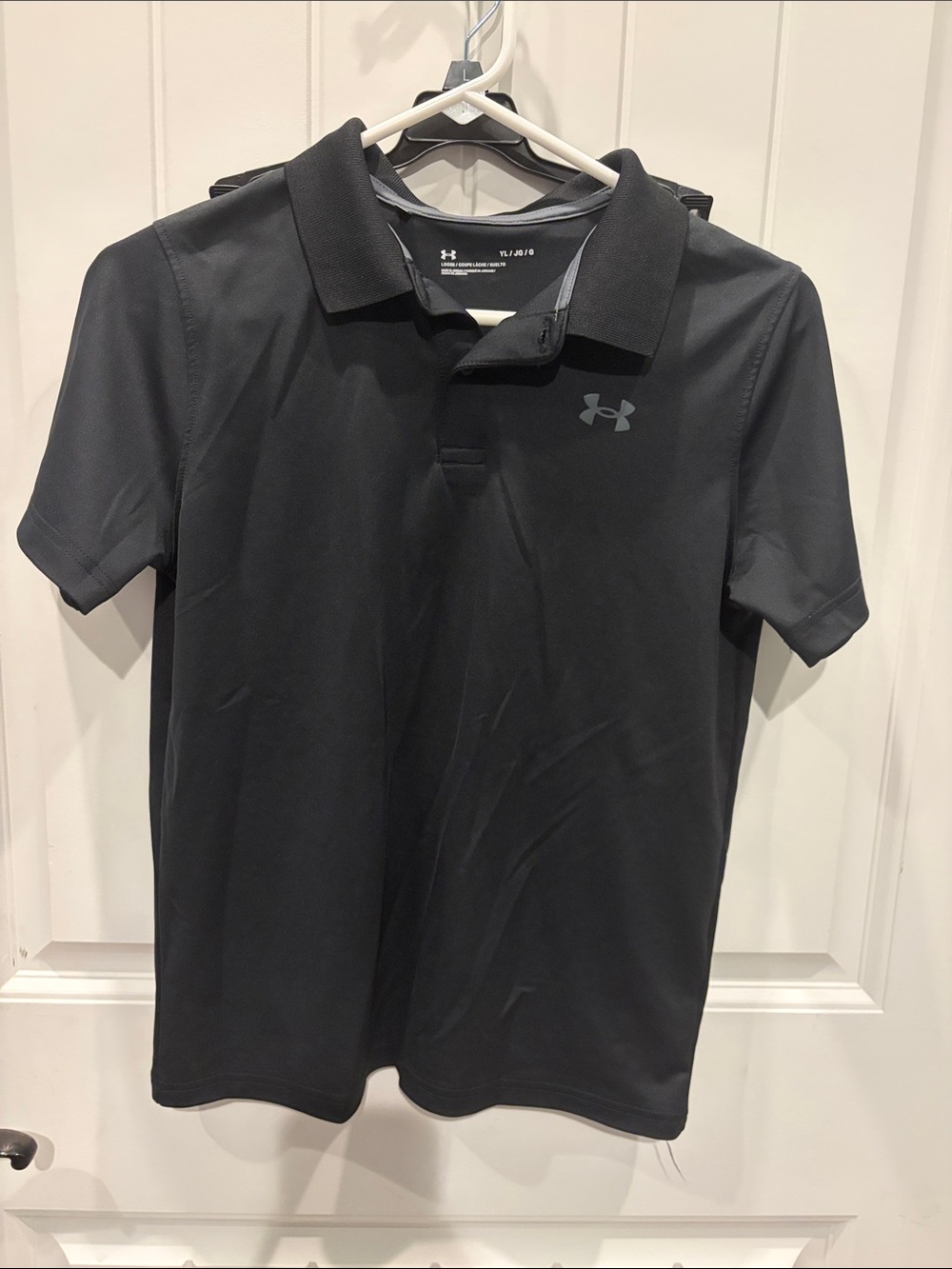 Under Armour boy's Black Polo Shirt